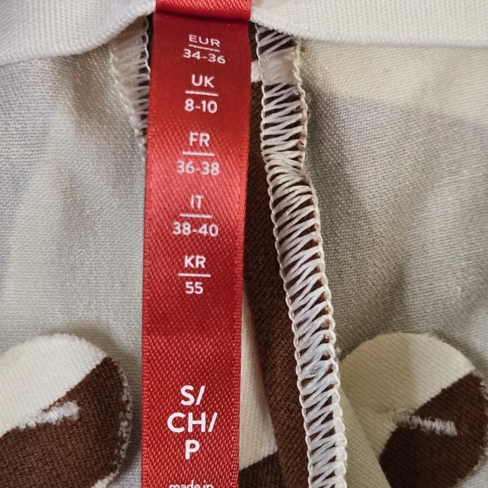 NWT SPANX Zebra Print Ankle Pants Brown White Small
